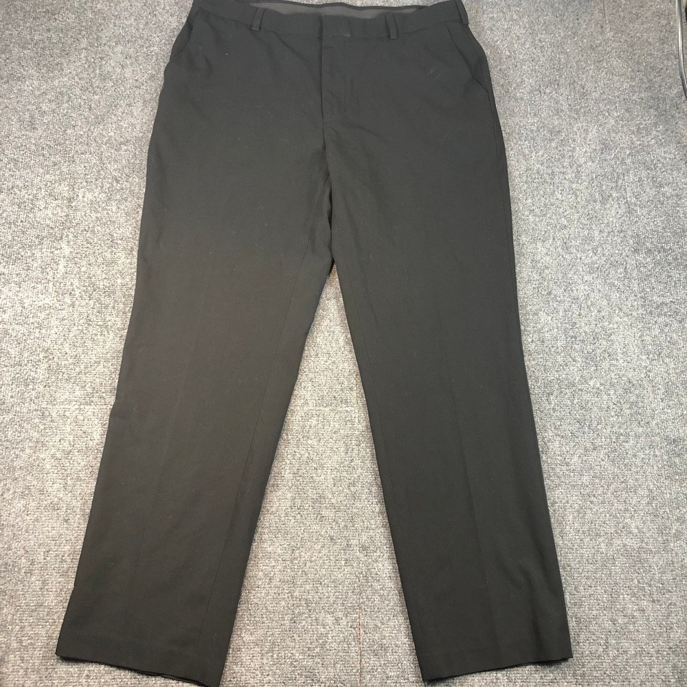 George Mens Black Cargo Pants Size 38x32 Straight Leg Work Utility Casual